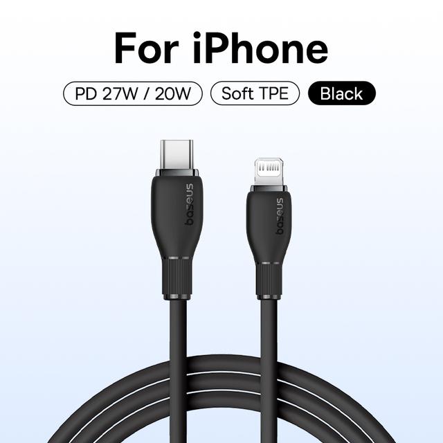 Кабель Baseus Pudding Series Type-C - Lightning, 27 Вт, 2 м (4 цвета)