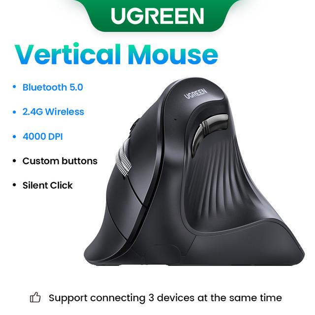 Вертикальная беспроводная мышь UGREEN MU008 Bluetooth 4000DPI