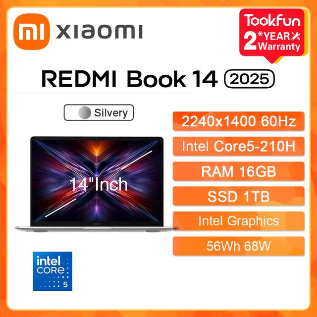 Ноутбук Redmi Book 14 2025, 14", 16/512ГБ,, Core 5 210H, Core 5 220H, Integrated graphic, Windows за 42 892 ₽