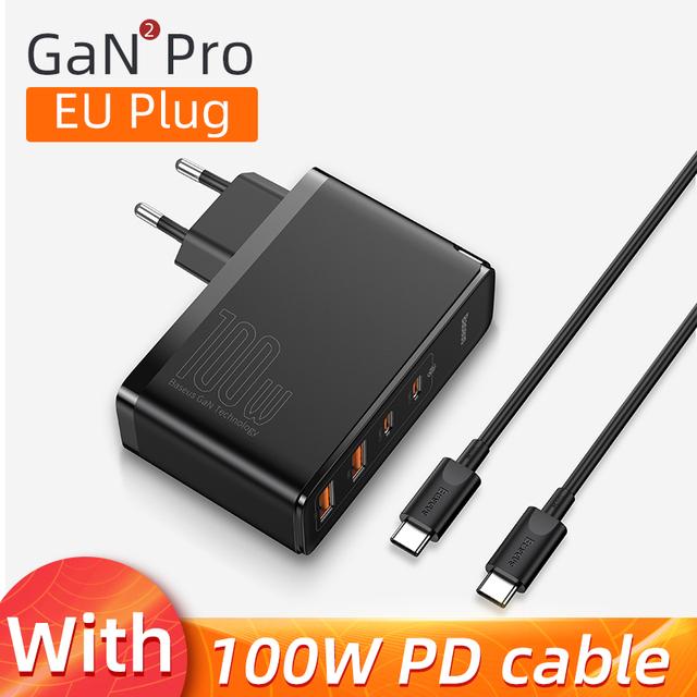 Зарядное устройство Baseus GaN, 100 Вт, USB Тип C, PD