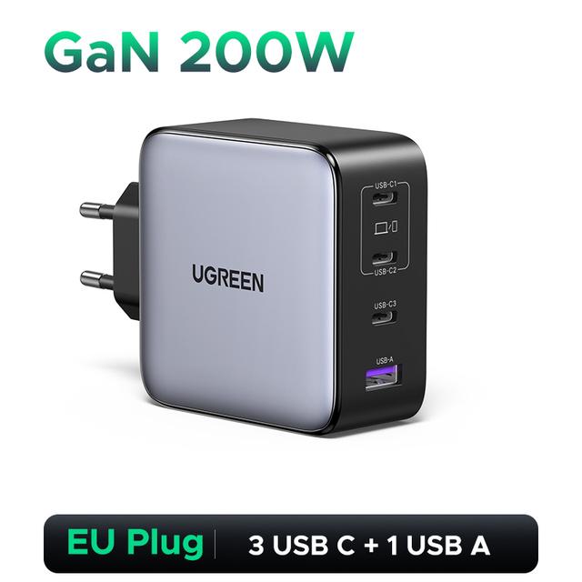 Зарядное устройство UGREEN 200 Вт GaN, PD 3.1, QC4.0, 3.0