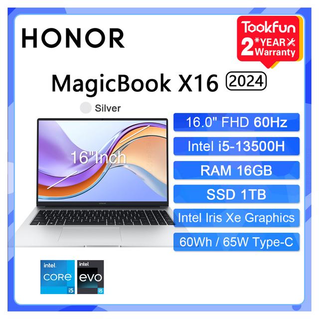 Ноутбук Honor magicbook x16 16/512 ryzen 5 7640hs 16" 1920×1200 IPS 60 Гц