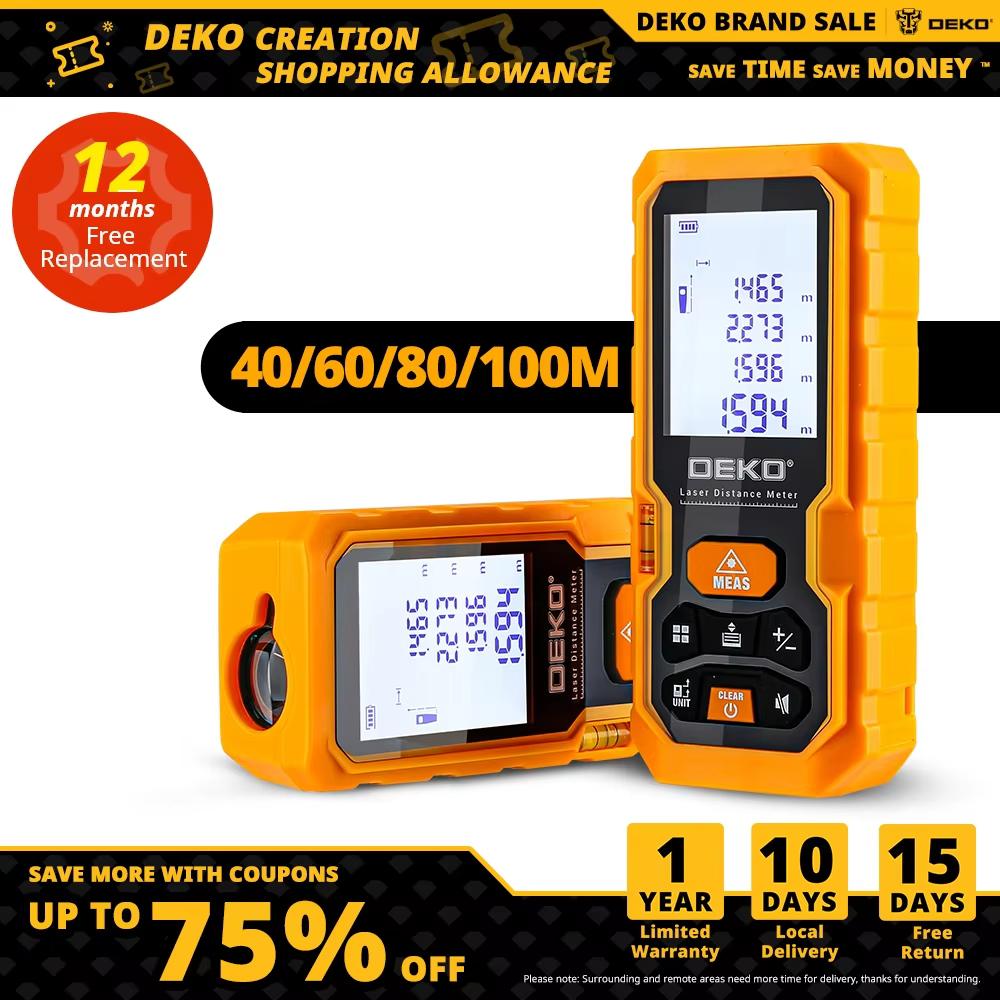 Лазерный дальномер DEKO DKLD05, 40 м