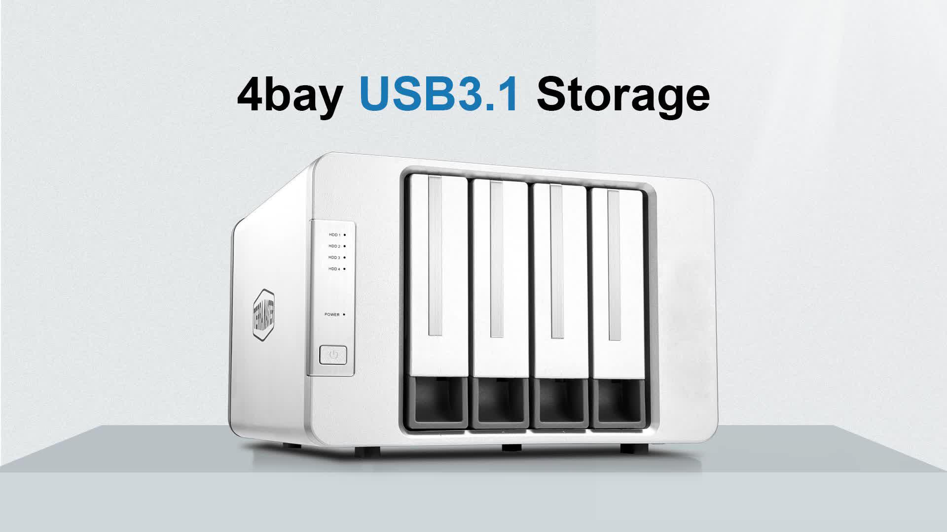 DAS-корпус для 4×HDD/SSD TerraMaster D4-300, USB 3.1 Type-C, алюминиевый (из РФ)