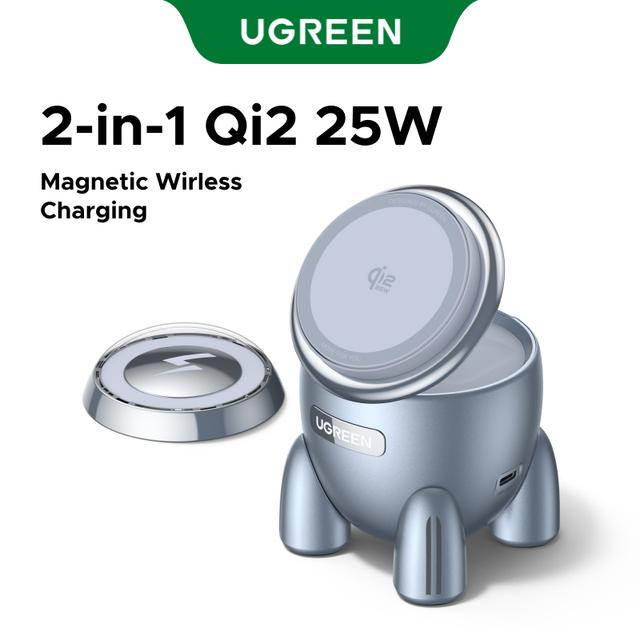 Беспроводное зарядное устройство UGREEN Magflow Qi2 25 Вт