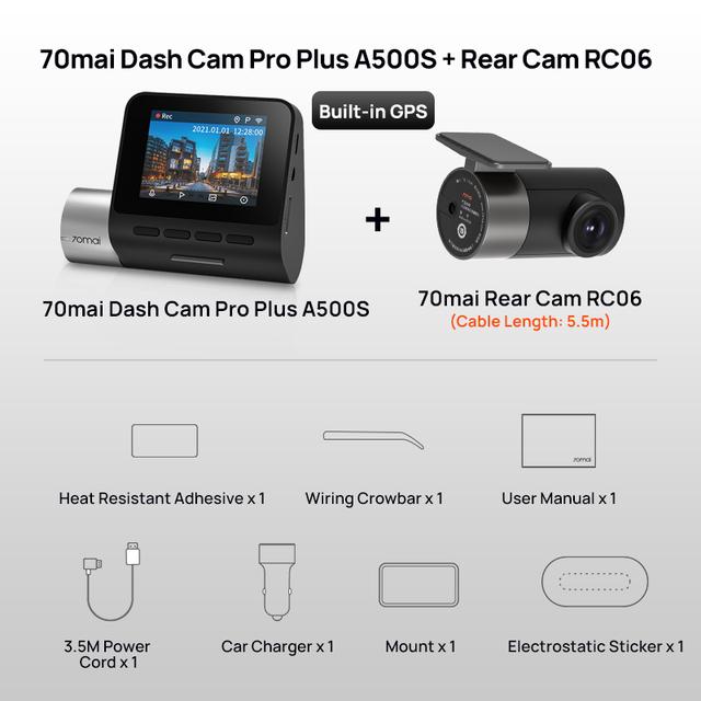 Видеорегистратор 70mai Dash Cam Pro Plus A500S + RC06