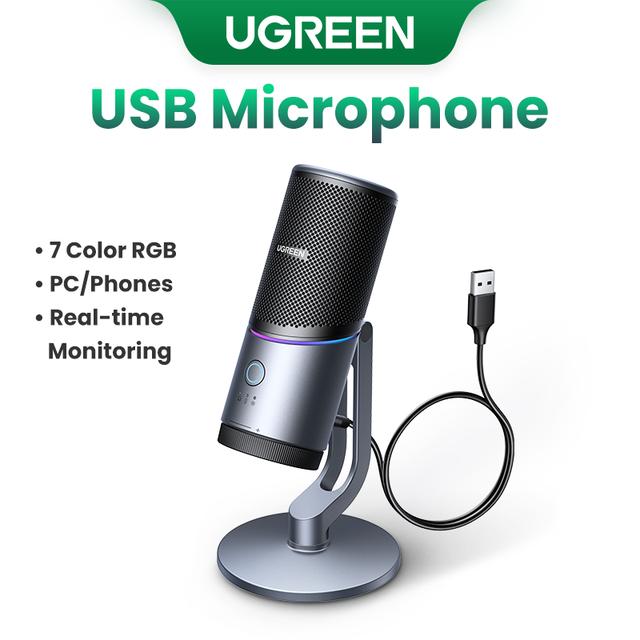 UGREEN Конденсаторный микрофон USB RGB