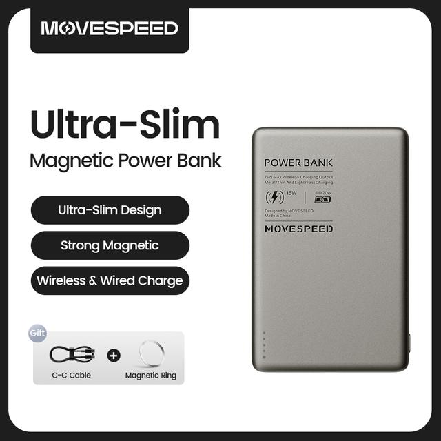 Магнитный внешний аккумулятор MOVESPEED S05 c MagSafe, 5000 мАч